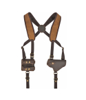 Tourbon Canvas & Brown Leather Horizontal Shoulder Holster System