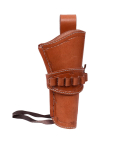 Western Crossdraw Leather Revolver Hunting Holster With Ammo Loops