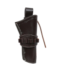 Western Tooled Leather Revolver Holster With Ammo Loops