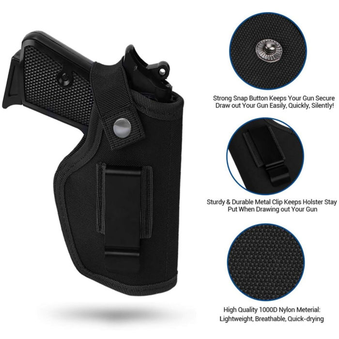 Black Universal Ambidextrous Nylon IWB/OWB Clip Holster
