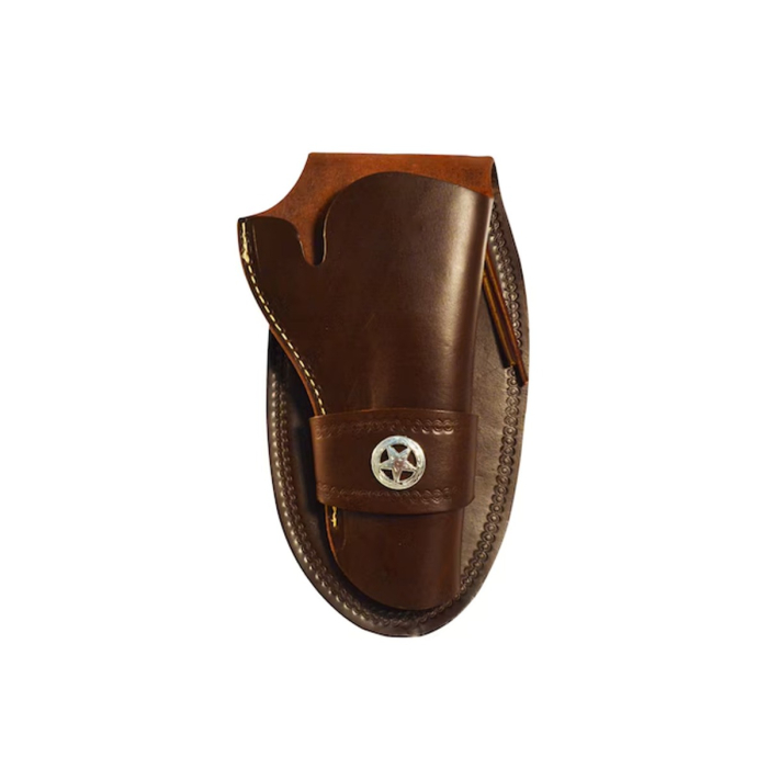 Antique Brown Leather Western Single Loop OWB Holster