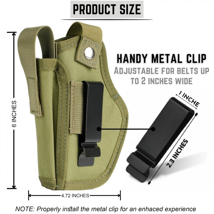 Army Green Nylon IWB OWB Holster With Mag Pouch