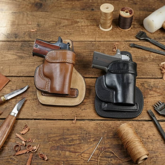 Azula All Leather OWB Paddle Concealment Black Holster 