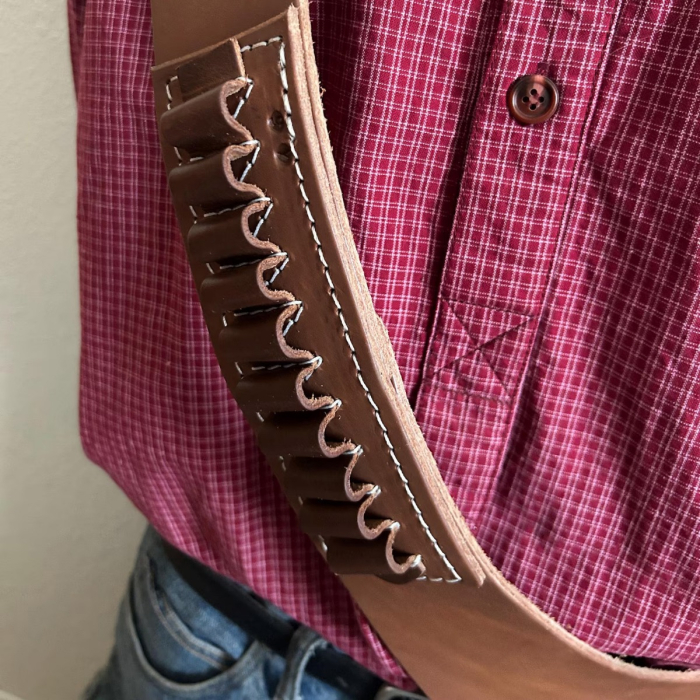 Leather Shoulder Carry Strap for Holsters with Open Slot