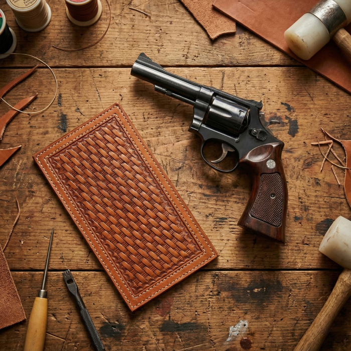 Brown Belt Slide Holster with Thumb Break 