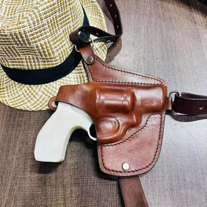 Leather Horizontal Shoulder Holster With Thumb Break