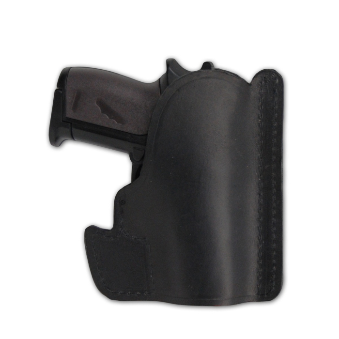 Black Leather Ambidextrous Pocket Holster