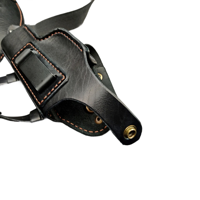 Black Leather Body Shoulder Holster With Belt Clip