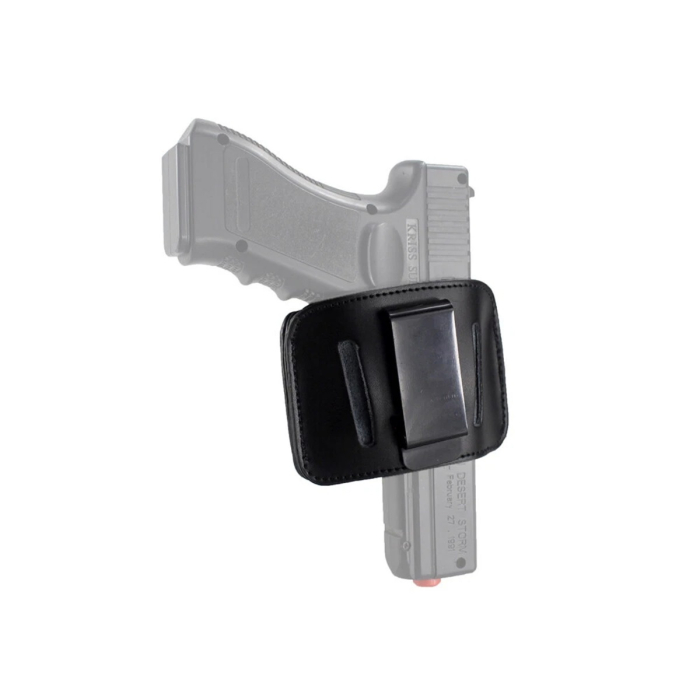 Black Leather Concealed Carry IWB OWB Clip Holster