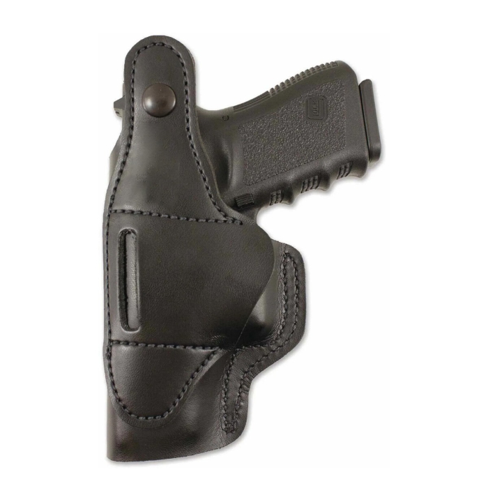 Black Leather Dual Carry IWB OWB Holster With Thumb Break
