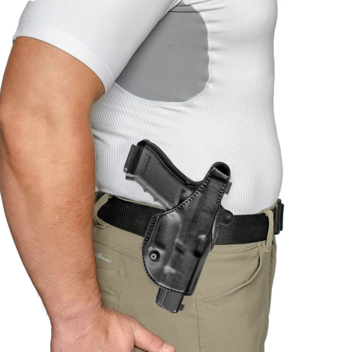 Black Leather Shoulder & OWB Holster for Glock