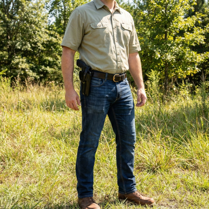 Black Leather Alaska Hunter Hip Holster