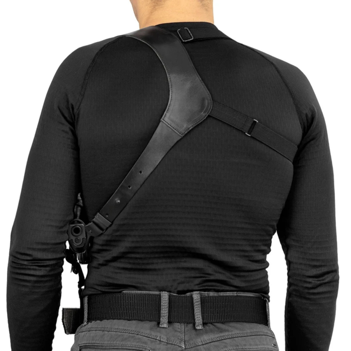 Black Leather Shoulder & OWB Holster for Glock