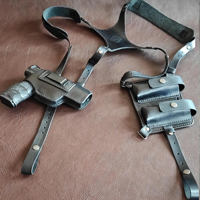 Black Leather Shoulder Holster Set for HK VP9