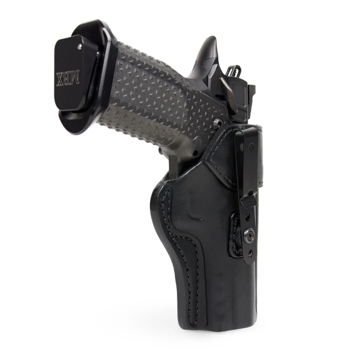 Black Leather IWB Holster With Metal Clip