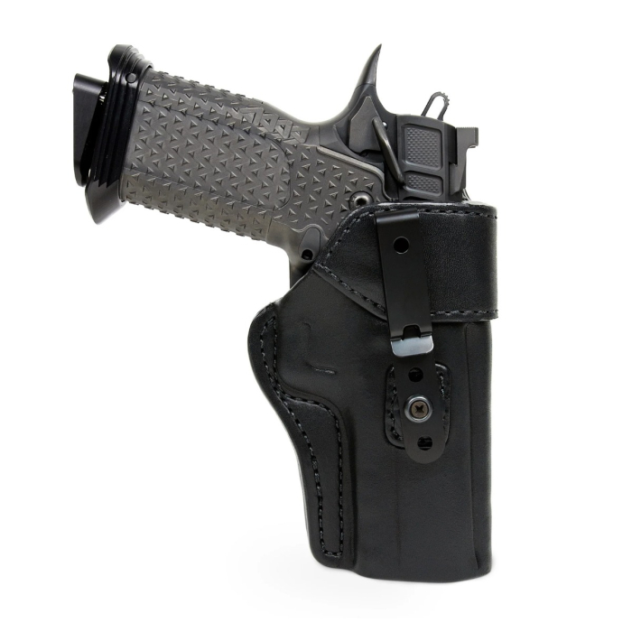 Black Leather IWB Holster With Metal Clip
