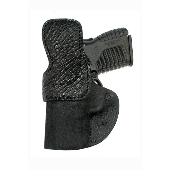 Black Leather IWB Holster With Shark Trim