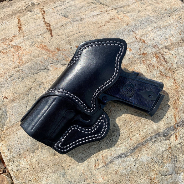 Black Leather IWB Holster With 10 Degree Cant