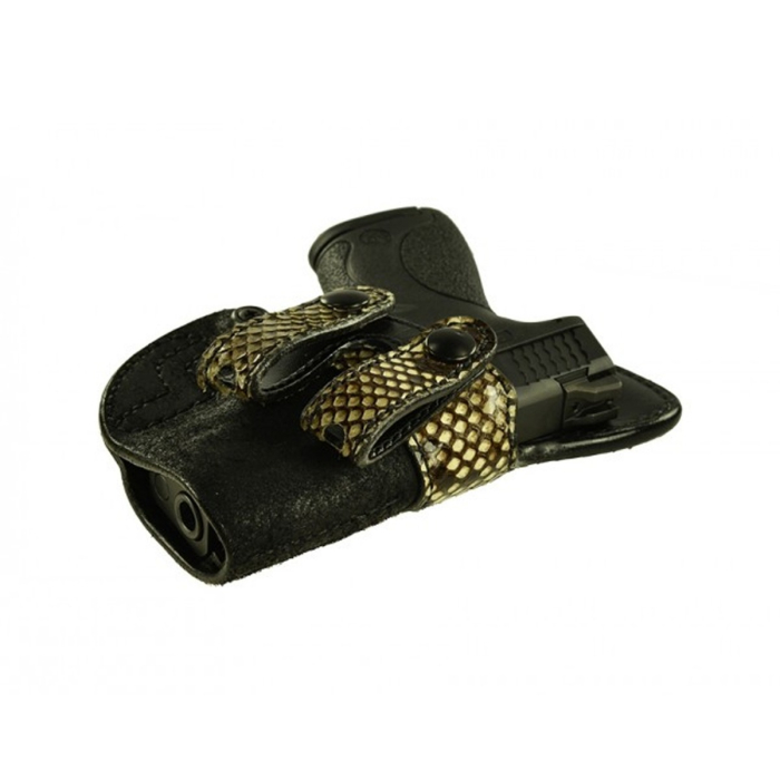 Black Leather IWB Holster With Dual Python Straps