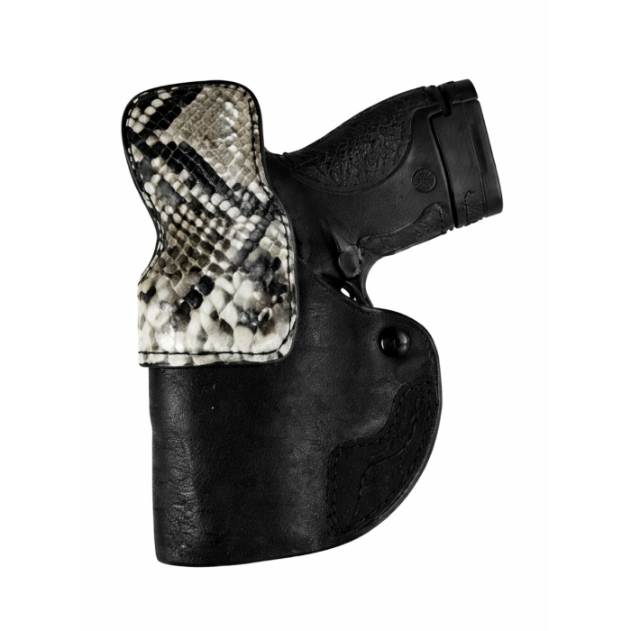 Black Leather IWB Holster With Python Trim
