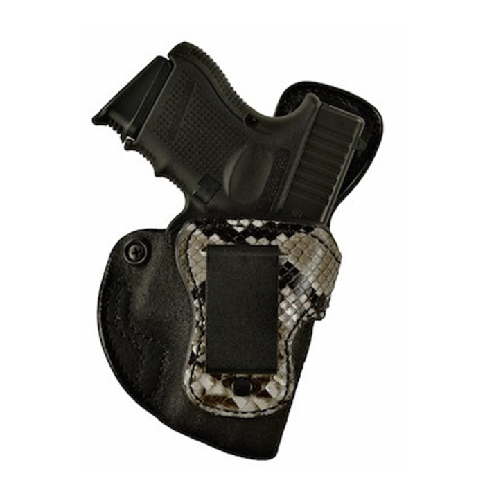 Black Leather IWB Holster With Python Trim