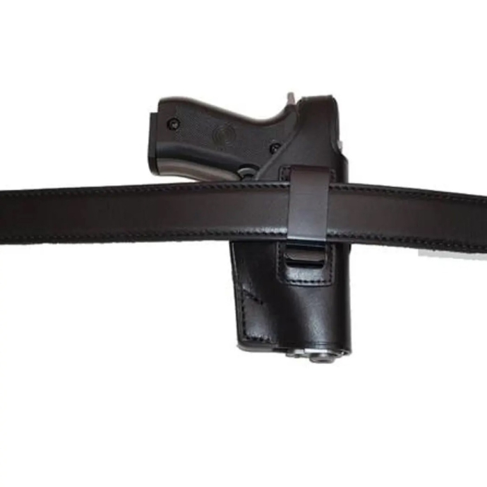 Black Leather IWB OWB Thumb Break Belt Holster