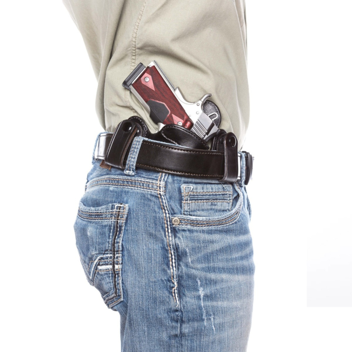 Black Leather IWB Snap Loops Holsters