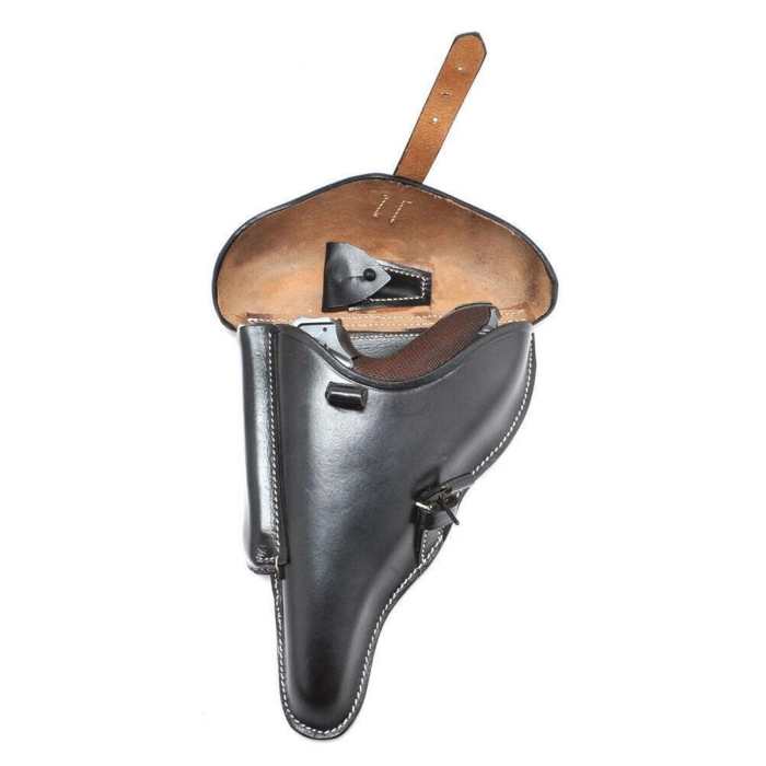 Black Leather Military Flap Holster