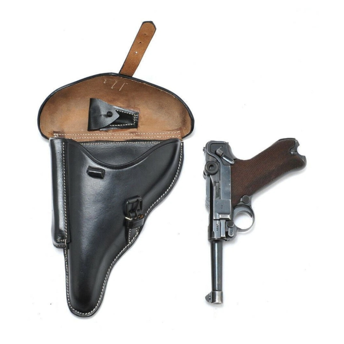 Black Leather Military Flap Holster