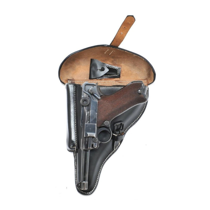 Black Leather Military Flap Holster