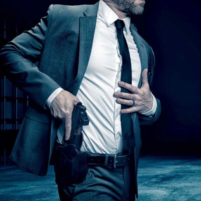 Black Leather Light Bearing OWB Holster