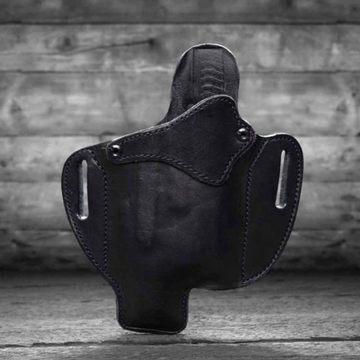Black Leather Light Bearing OWB Holster