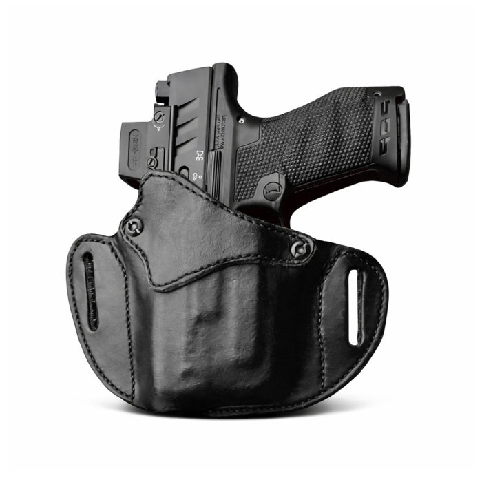Black Leather Light Bearing OWB Holster