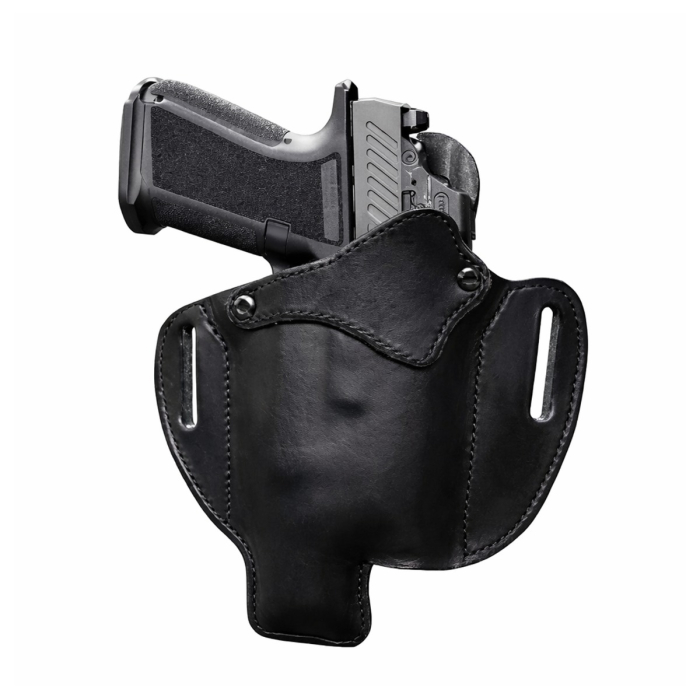 Black Leather Light Bearing OWB Holster