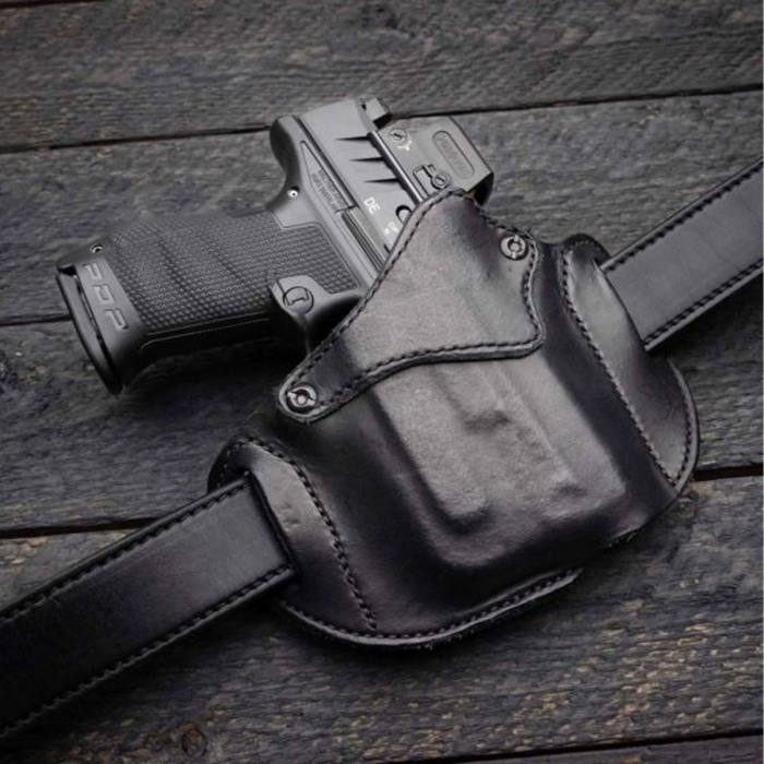 Black Leather Light Bearing OWB Holster