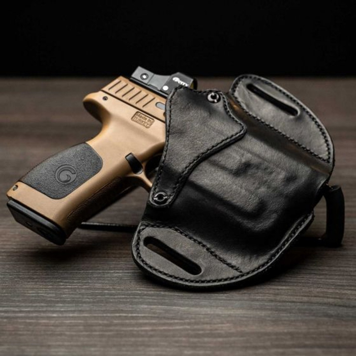 Black Leather Light Bearing OWB Holster