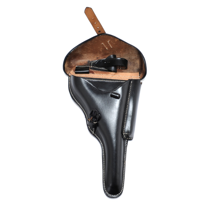 Black Leather Naval Style Flap Holster