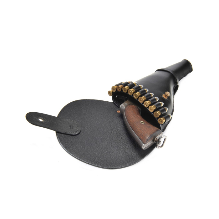 Black Leather Ropes Holster With Shell Loops