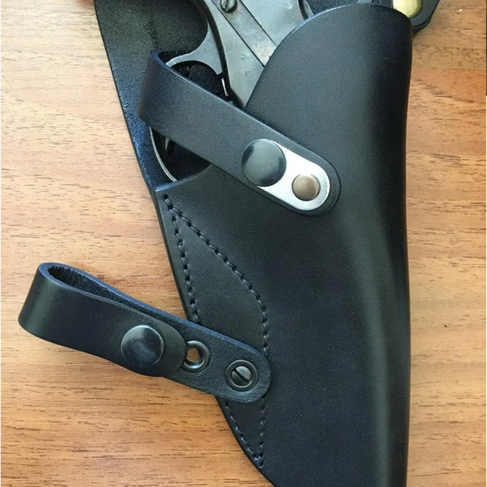 Black Leather Shoulder Holster For Revolver