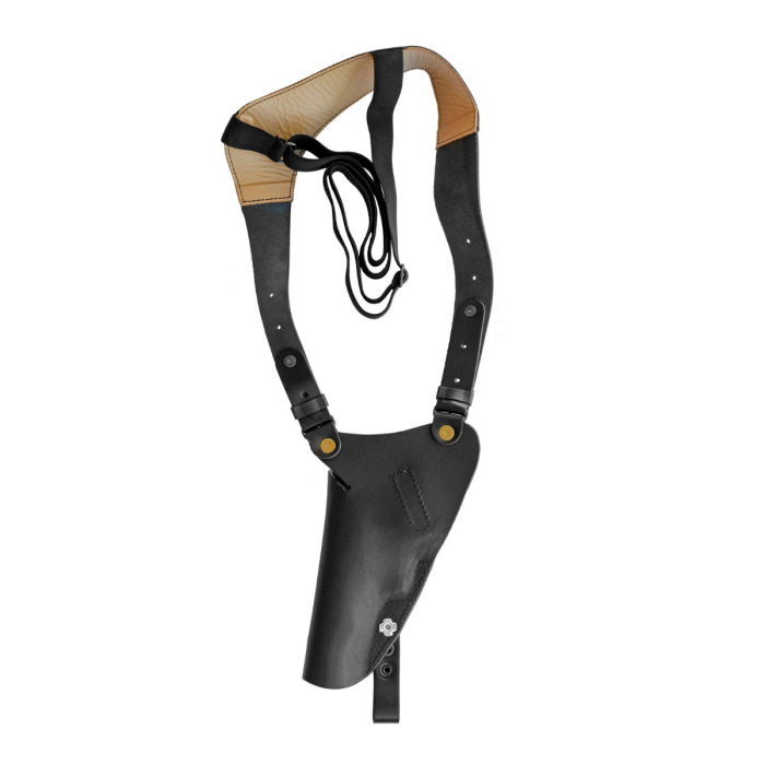 Black Leather Shoulder Holster For Revolver