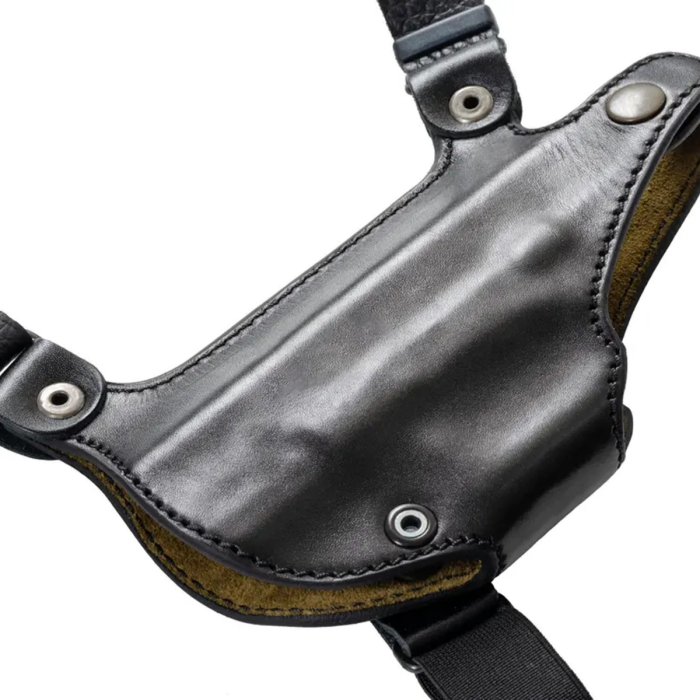 Black Leather Shoulder Holster With Mag Pouch for Glock