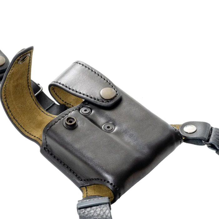 Black Leather Shoulder Holster With Mag Pouch for Glock