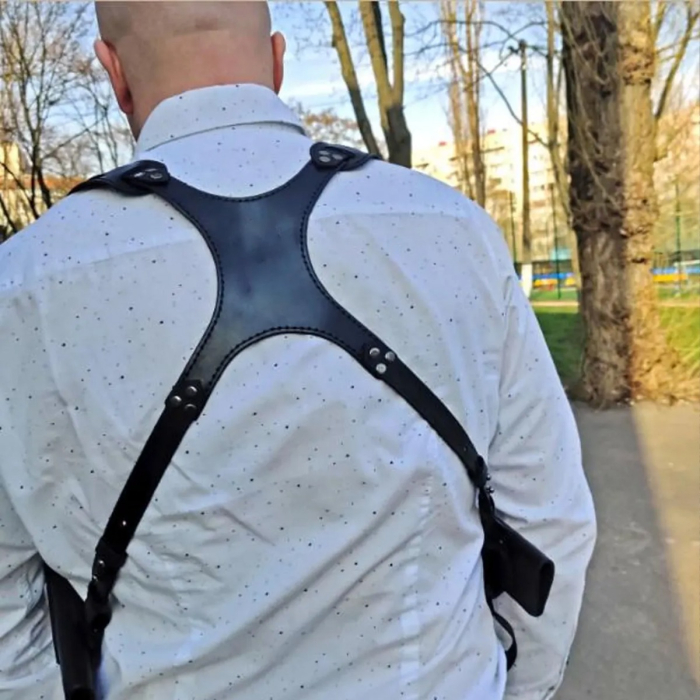 Black Leather Shoulder Holster Set for HK VP9