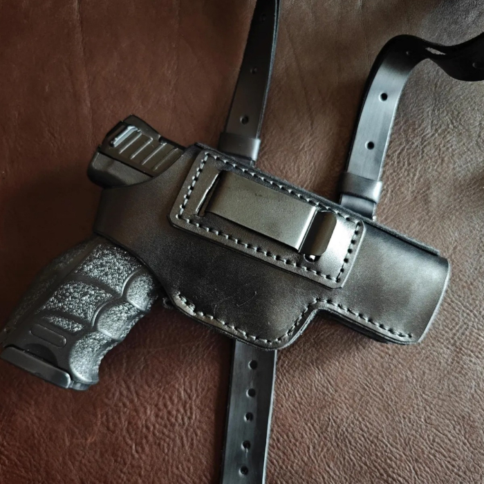 Black Leather Shoulder Holster Set for HK VP9