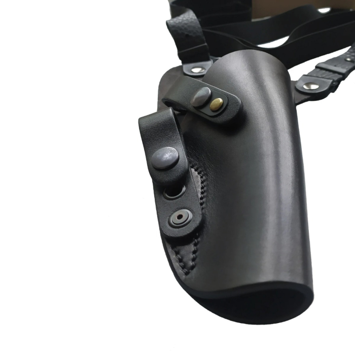 Black Leather Shoulder Holster For Revolver