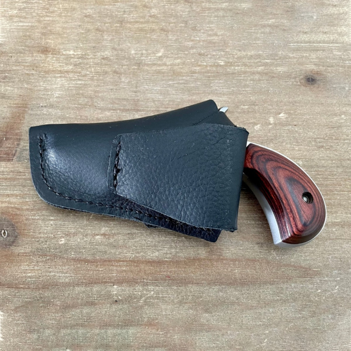 Black Leather Snap Belt Holster
