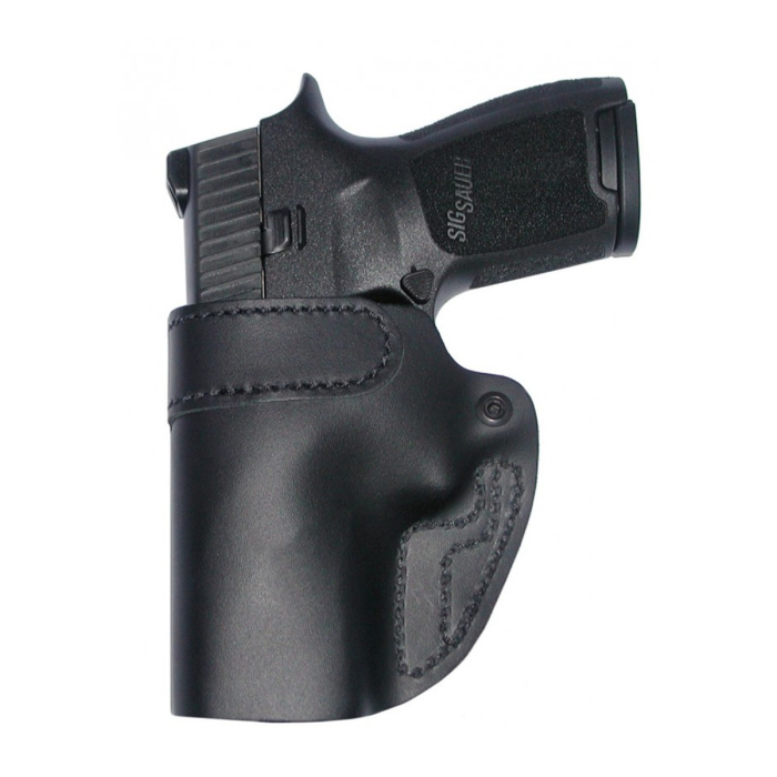 Black Leather Tuckable IWB Holster With Steel Clip