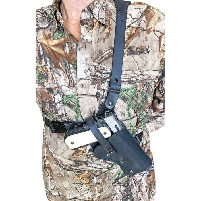 Black Leather Sportsman Chest Holster