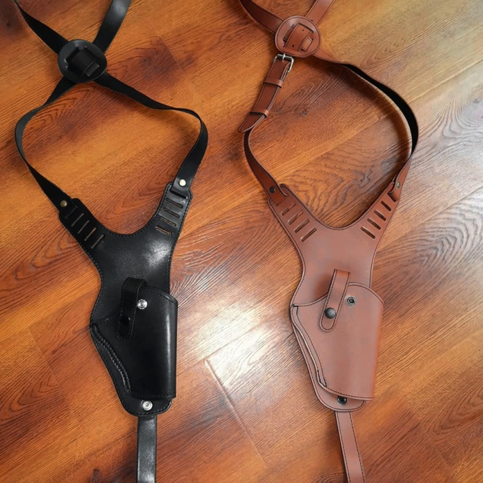 Black Leather Vertical Shoulder Holster
