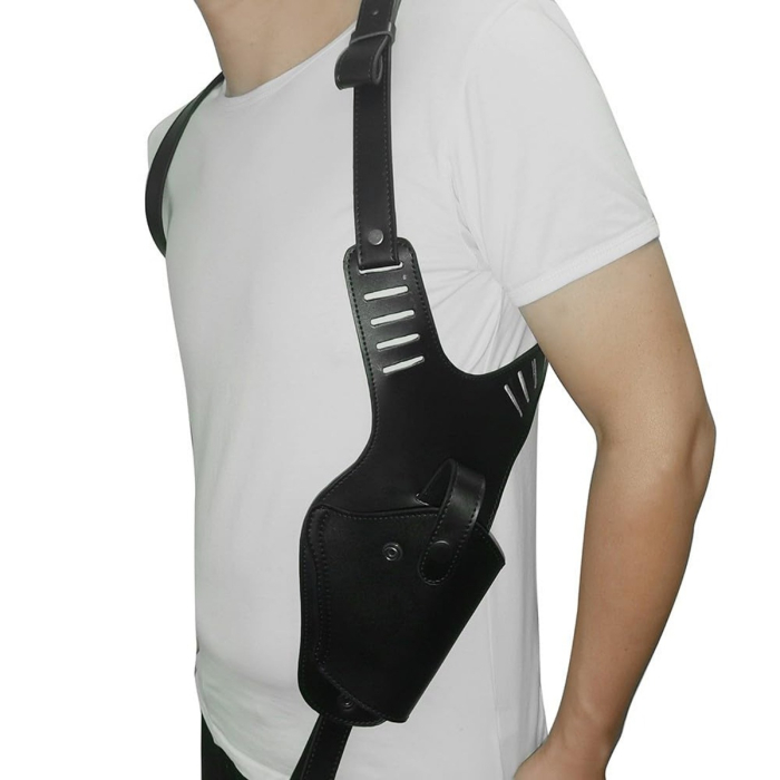 Black Leather Vertical Shoulder Holster